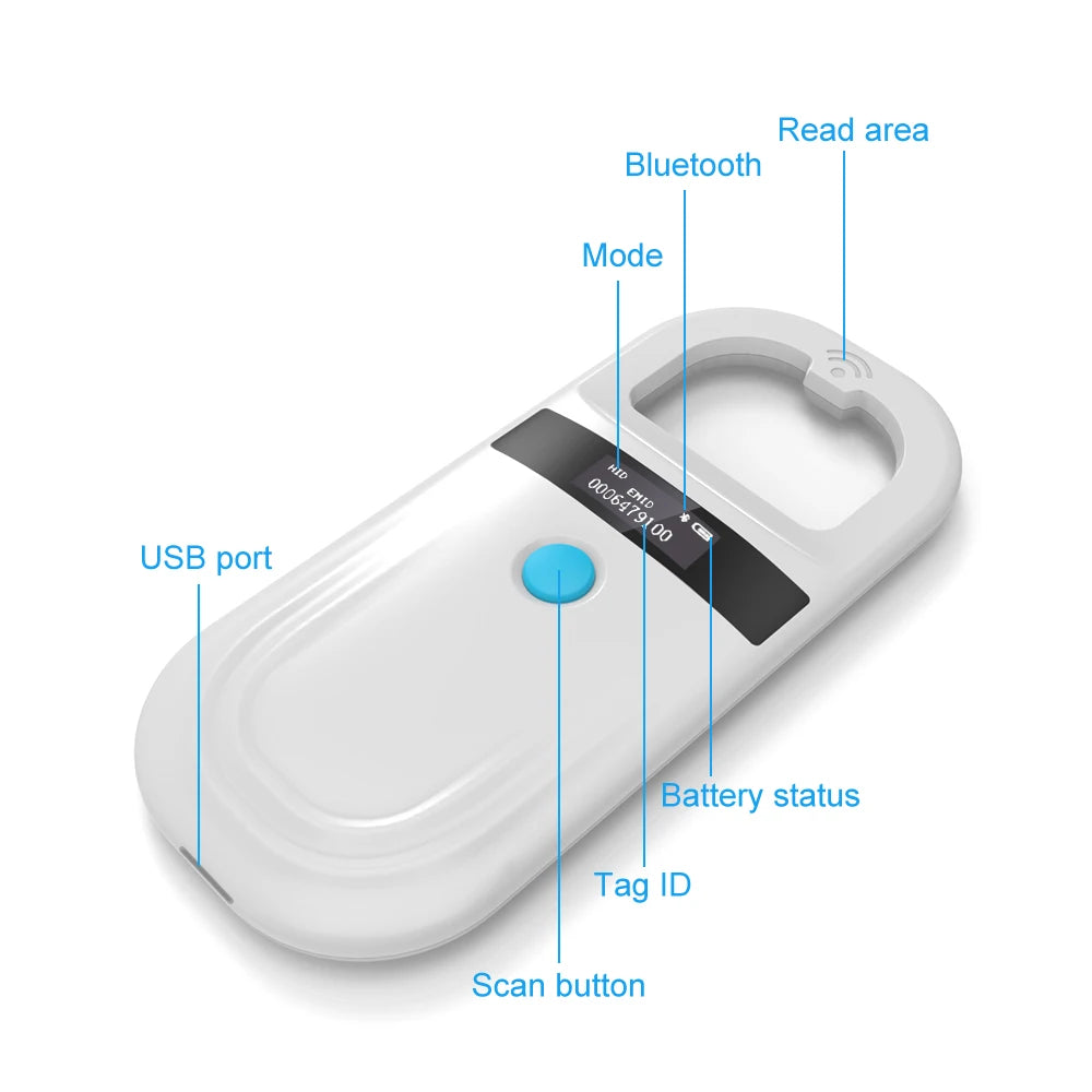 134.2KHz Animal Microchip Reader 125kHz Microchip Scanner Pet Microchip Scanner Chip Scanner for Dogs