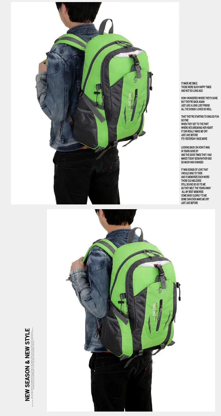 High-quality Nylon Waterproof Travel Backpack Men and Women Mountaineering Travel Bag Hiking Backpack Outdoor Sports Schoolbag