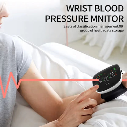 Medical Rechargeable Wrist Blood Pressure Monitor LED Display Fast Measurement Digital Tensiometer BP Tonometer Heart Rate Meter