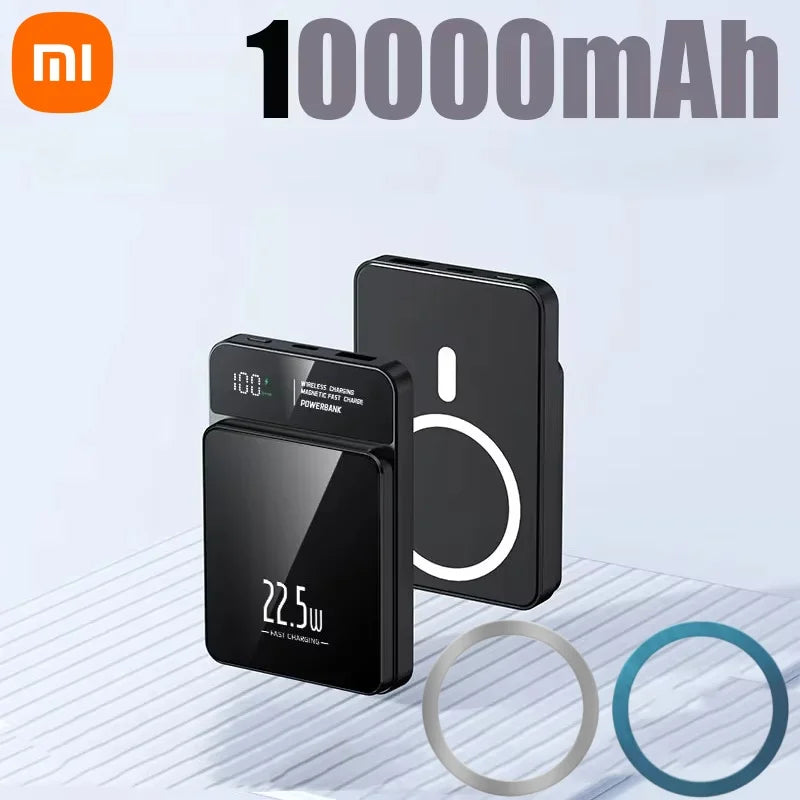 Xiaomi PD 22.5W Fast Charging Power Bank 500000mAh 15W Magsafe Wireless Charger for iPhone 16 Samsung Powerbank Magnetic Ring