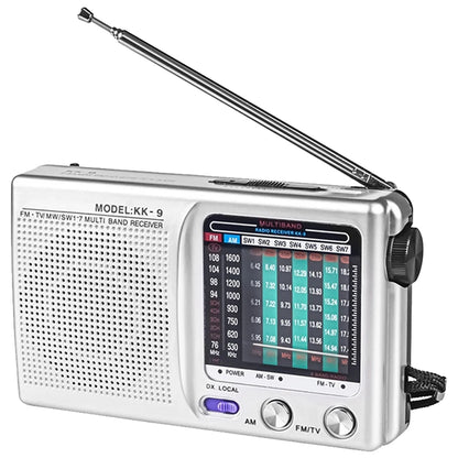 Radio FM/AM Small Portable Radio Battery Operated Radio Full-wave Band World Receiver Telescopic Antenna Built-in Speaker