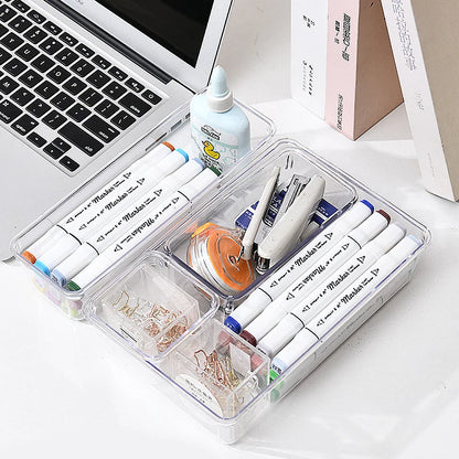 25pc Drawer Organizers Set Clear Plastic Desk Dividers Bins Bedroom Dresser Office Storage Box for Makeup Jewelries Gadgets