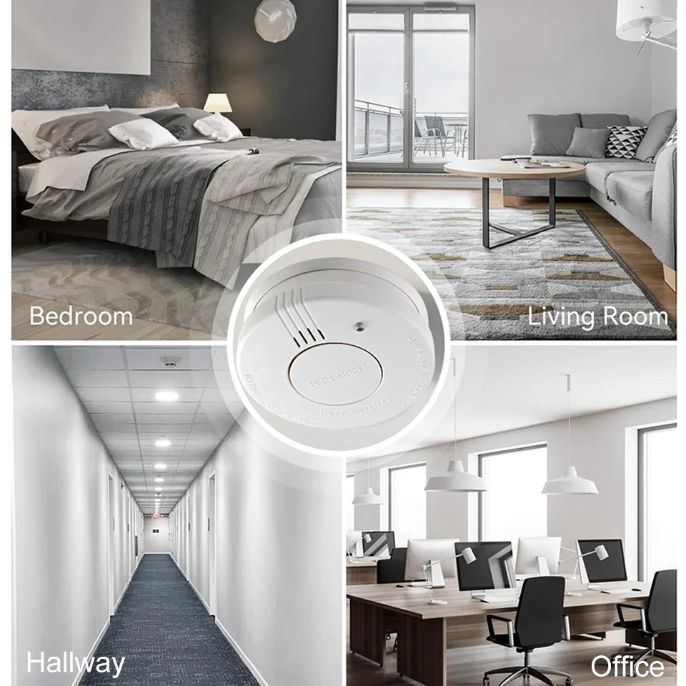 Smoke Detector 9V Replaceable Battery Smoke And Fire Alarm Smoke Sensor Low Battery Beep For Kitchen Bedroom Office CE EN14604