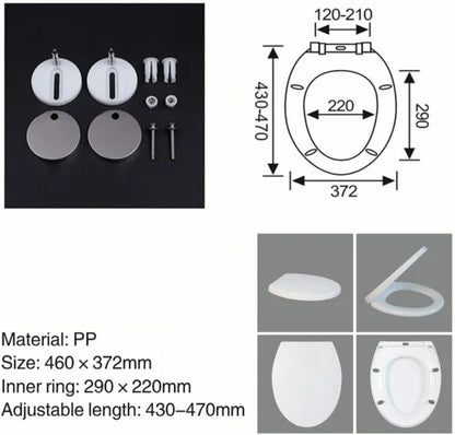 DayPlus Toilet Seat, Soft Close Toilet Seats White with Quick Release, Sturdy Duroplastic Anti-Bacterial Toilet Lid WC Seats