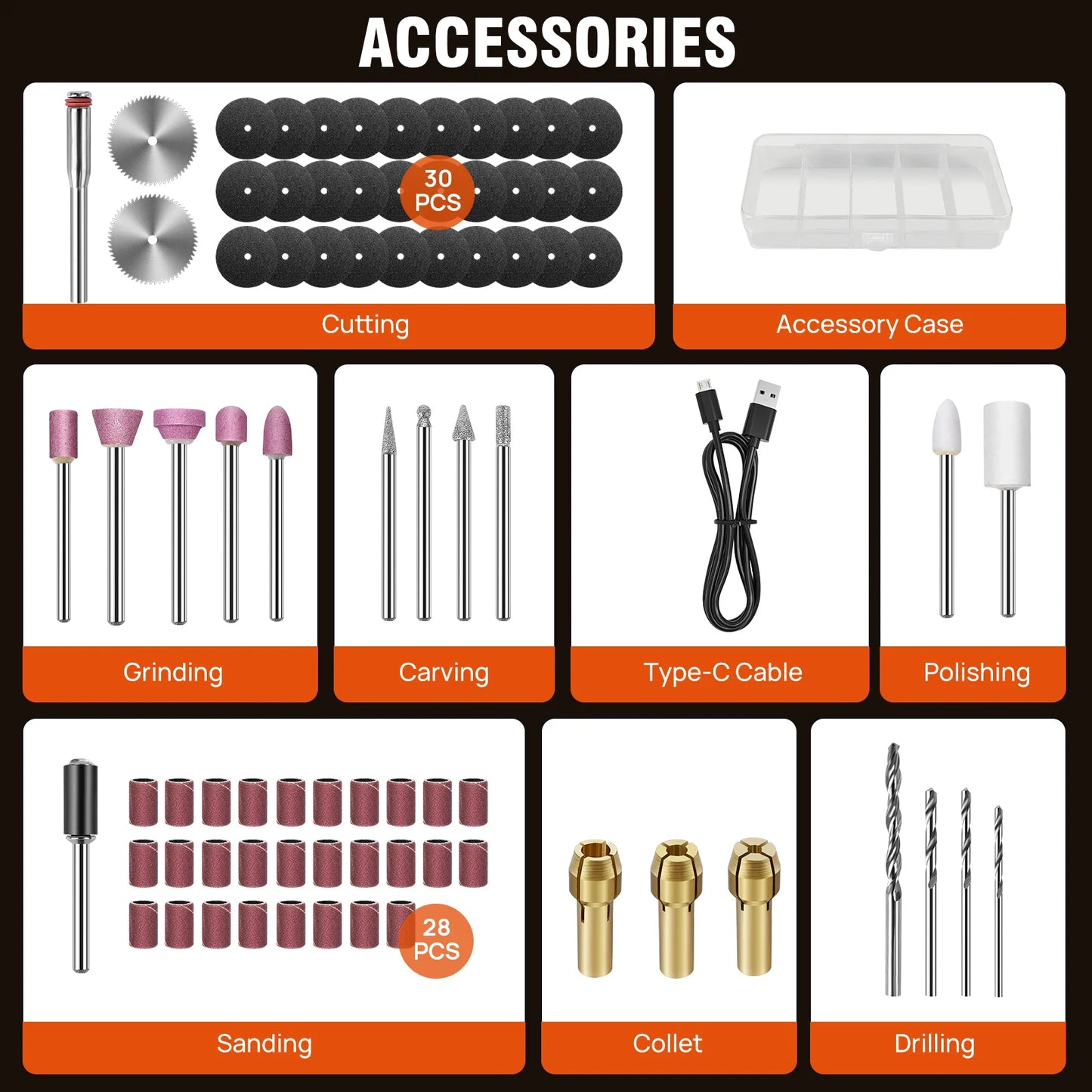 DayPlus Cordless Rotary Tool,1.5Ah 5-Speed, LED Power Multi Tool 80Pcs Accessories Kit for Carving, Polishing, Sanding, Drilling