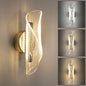 LED Interior Wall Sconce,12W Dimmable Modern Wall Lamp, Acrylic Interior Wall Light for Bedroom, Hallway,3000K-6500K, Gold
