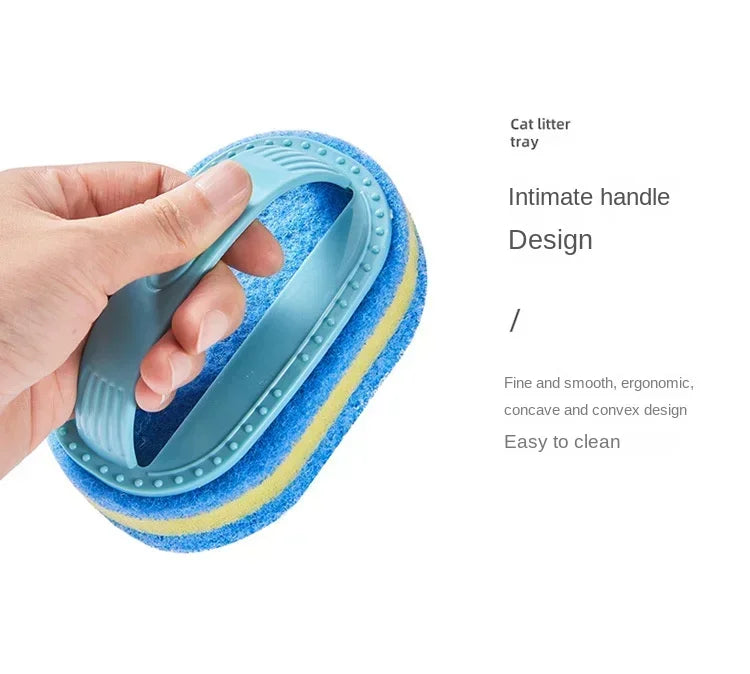 Kitchen Bathroom Toilet Cleaning Magic Sponge Glass Wall Cleaning Bath Brush Handle Sponge Ceramic Window Slot Clean Brush