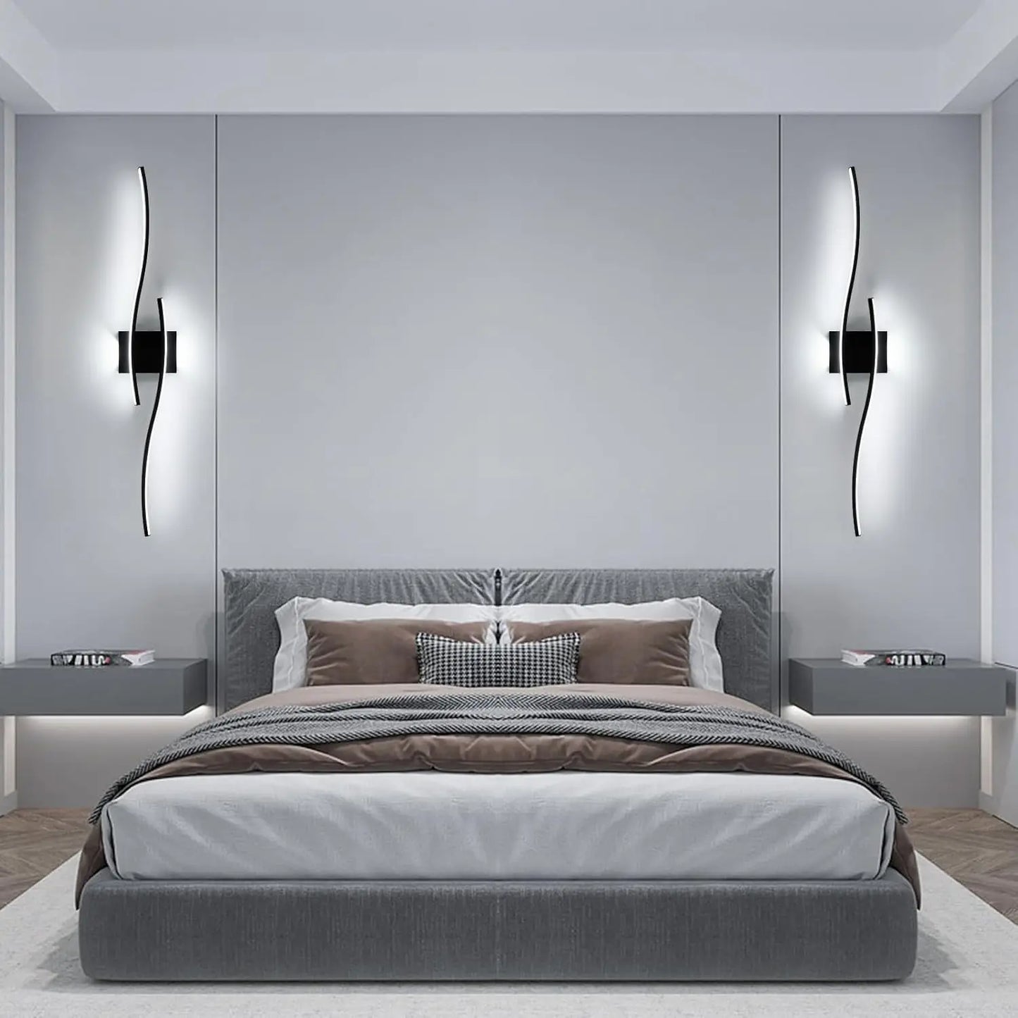 Modern Black Wall Sconce, 27W 6500K Led Iron Wall Light with Artistic Design, Perfect for Corridor, Staircase, Balcony
