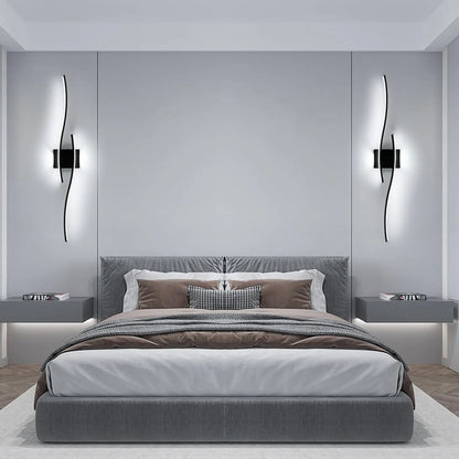 Modern Black Wall Sconce, 27W 6500K Led Iron Wall Light with Artistic Design, Perfect for Corridor, Staircase, Balcony