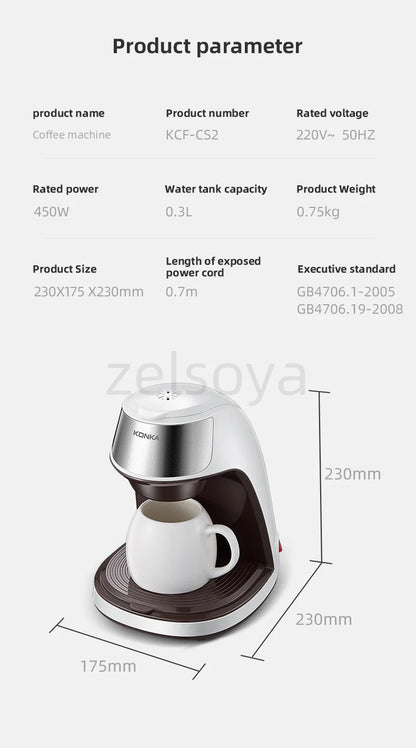 Household small automatic coffee machine office brewing tea machine drip coffee machine
