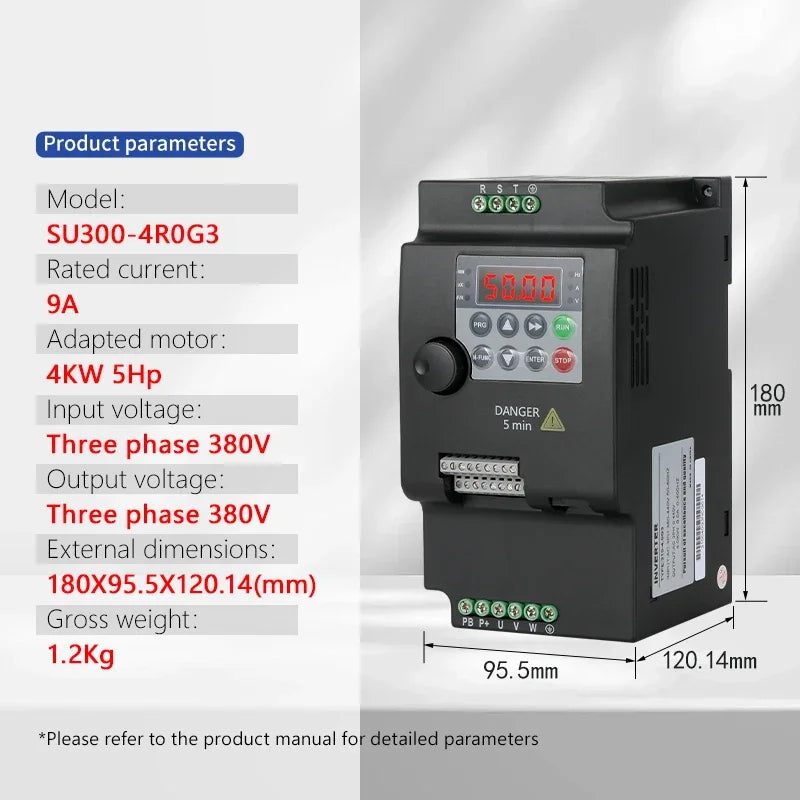 220V 380V 0.75/1.5/2.2/4/5.5KW for Variable Frequency Drive 3 Phase Speed Controller Inverter Motor VFD Inverter
