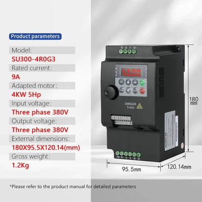 220V 380V 0.75/1.5/2.2/4/5.5KW for Variable Frequency Drive 3 Phase Speed Controller Inverter Motor VFD Inverter