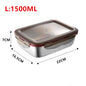 304 Stainless Steel Lunch Box Sealed Food Bento Box Refrigerator Square Microwave Heating Preservation Box Picnic Storage Box