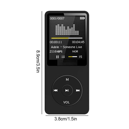 MP3 Player USB Charging Record Digital Display Screen Media Lossless Portable Pocket Sports Running Walking Music Play