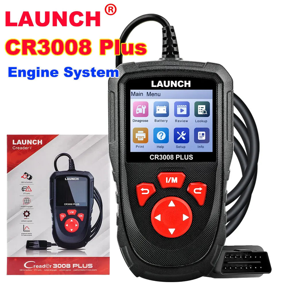 LAUNCH X431 CR3008 PLUS Full OBD2 Diagnostic Tools Car OBD OBD2 Automotive Scanner Check Engine Battery Free Update Online