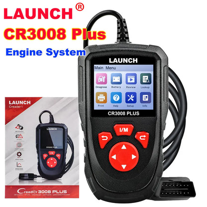 LAUNCH X431 CR3008 PLUS Full OBD2 Diagnostic Tools Car OBD OBD2 Automotive Scanner Check Engine Battery Free Update Online