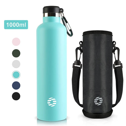 FEIJIAN Stainless Steel Thermos Bottle 1000ml Sports Flask Vacuum Insulated Water Bottle Leak Proof BPA Free
