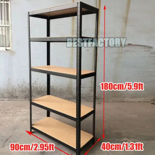 Shelving Unit for Garages & Sheds 150cm/180cm  Height Racking Storage Shelves Metal Shelving 5 Tier Boltless Garage Storage Unit