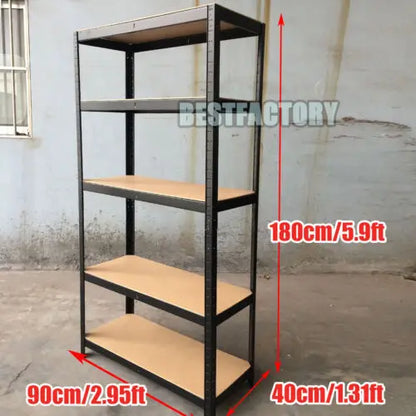 Shelving Unit for Garages & Sheds 150cm/180cm  Height Racking Storage Shelves Metal Shelving 5 Tier Boltless Garage Storage Unit