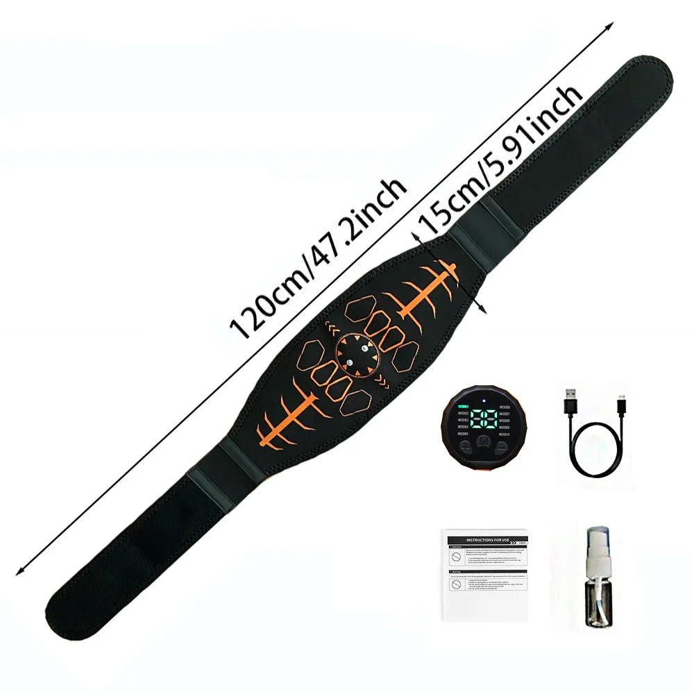 Smart Muscle Toner Abdominal Toning Belt Abs Trainer USB Recharge Body Massager Home Gym Training Fitness Equipment