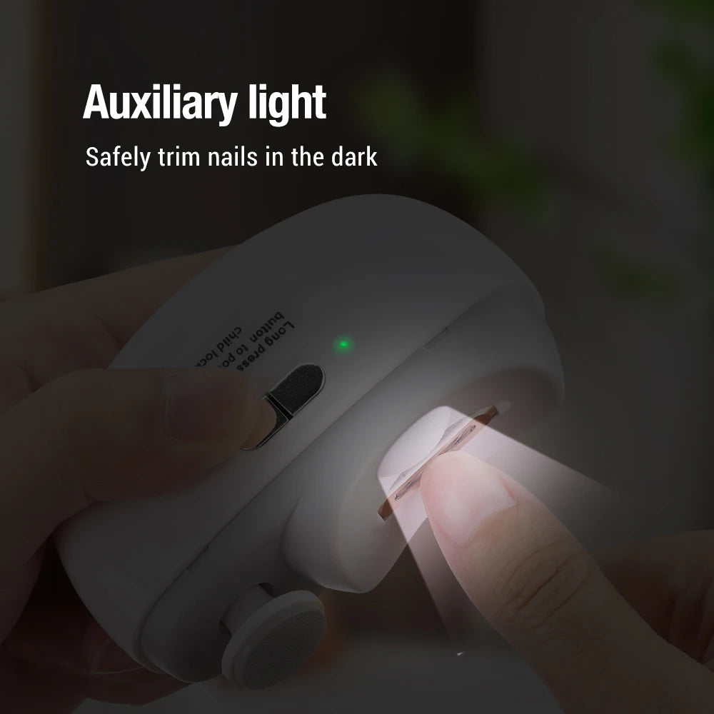 Electric Nail Clipper 2-in-1 Manicure Polishing Machine for Adult And Baby Fingernails - Automatic Trimmer And Cutter Grinder