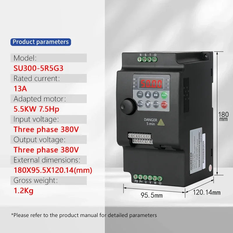 220V 380V 0.75/1.5/2.2/4/5.5KW for Variable Frequency Drive 3 Phase Speed Controller Inverter Motor VFD Inverter