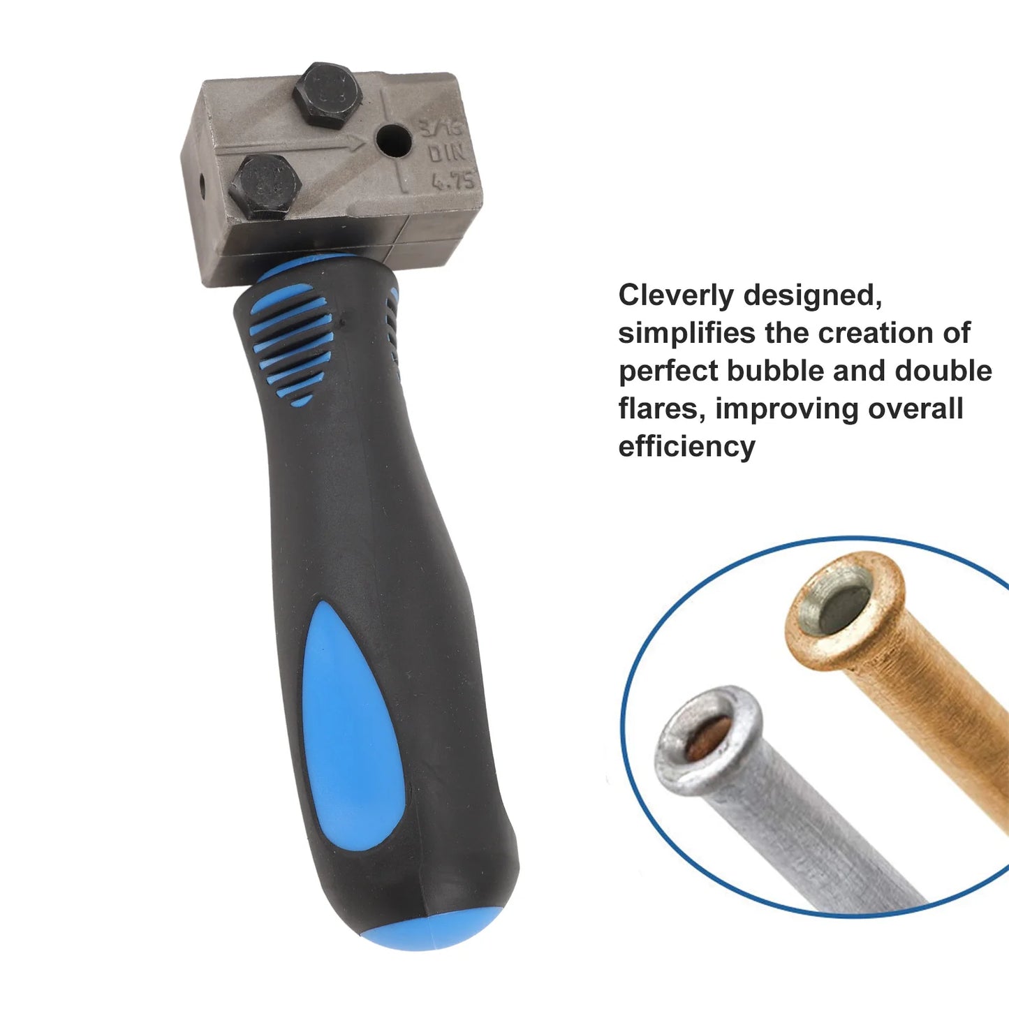 3/16in Double Flaring Tool Metal Handheld Brake Line Double  Tool for Motorcycle Automotive Truck Brake Pipe Flaring Tool