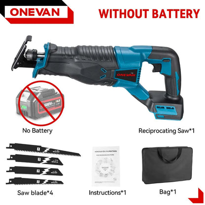 ONEVAN 3000W 10000SPM Electric Reciprocating Saw Electric Chainsaw Saber Saw Cordless Cutter Tool For Makita 18V Battery Pin