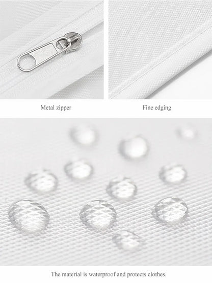 Clothes Hanging Transparent Dust Proof Cover Waterproof Hang Dust Cover with Zipper Clothes Storage Bag Clothes Organizers