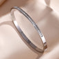 ZAKOL 5/1pcs Sparkling Zirconia Inlaid Stainless Steel Bracelet Set for Women Stackable Bangles Fashion Non Fading Jewelry Gift