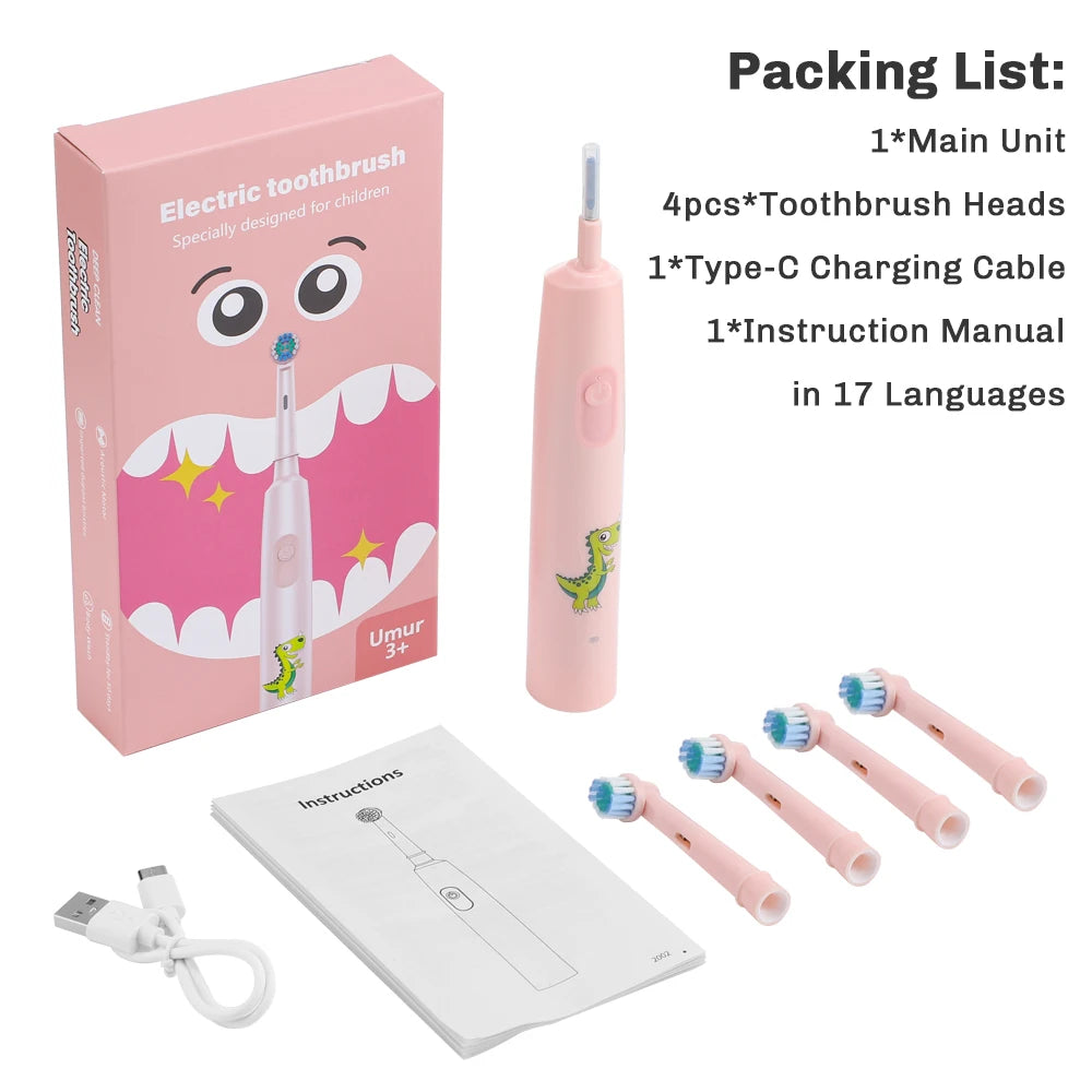 Smart Rotating Timing Electric Toothbrush, Rechargeable Rotary Toothbrush with 4 Heads, 5 Modes Setting Teeth Whitening Oral Car
