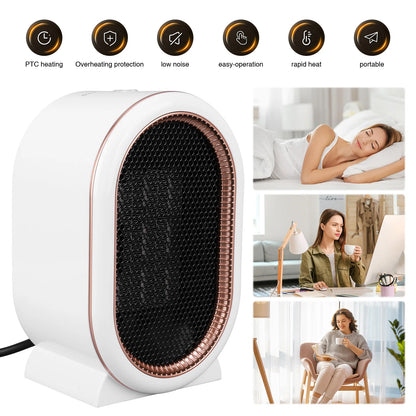 1200W Electric Heater Portable Desktop Fan Heater Heating Warm Air Blower Mini Radiator Home Office Warmer Machine for Winter