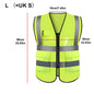 Reflective Safety Vest With 4 Pockets, Durable Protective Vest With Black Resin Zipper, High Visibility Reflective Clothing