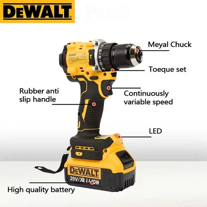 DEWALT Lithium Battery 20V Rechargeable Brushless Compact Electric Screwdriver Hand Drill Impact Drill DCD805