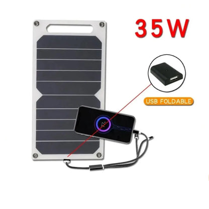 Solar Panel Can be fixed backpack 5-35W USB Waterproof Portable Charger for Outdoor Hiking, Camping, and Mobile Phone Charging