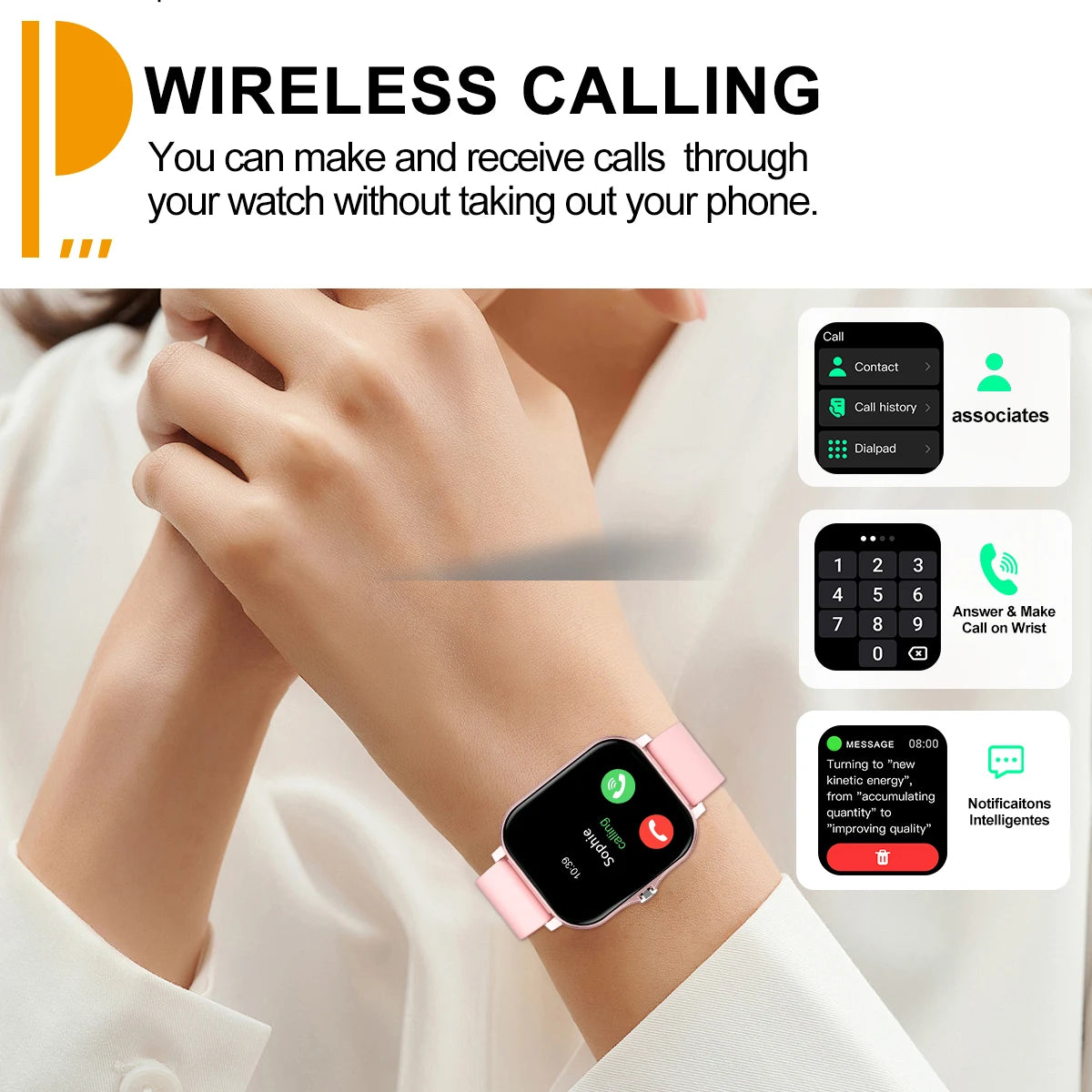 Hot Smart watch, multi-function sports smart watch, wireless call/wireless music, multiple APP message reminders