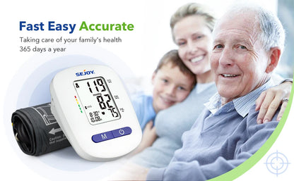 Sejoy DBP Blood Pressure Monitor Upper Arm Automatic BP Cuff Machine with LED Display for Home Use Health Care
