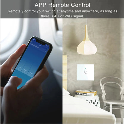 Works with Tuya WiFi Touch Switch Light Wall Smart Switch for EU Smart Home Life Alexa Google Home 433RF WiFi Remote 1/2/3 Gang