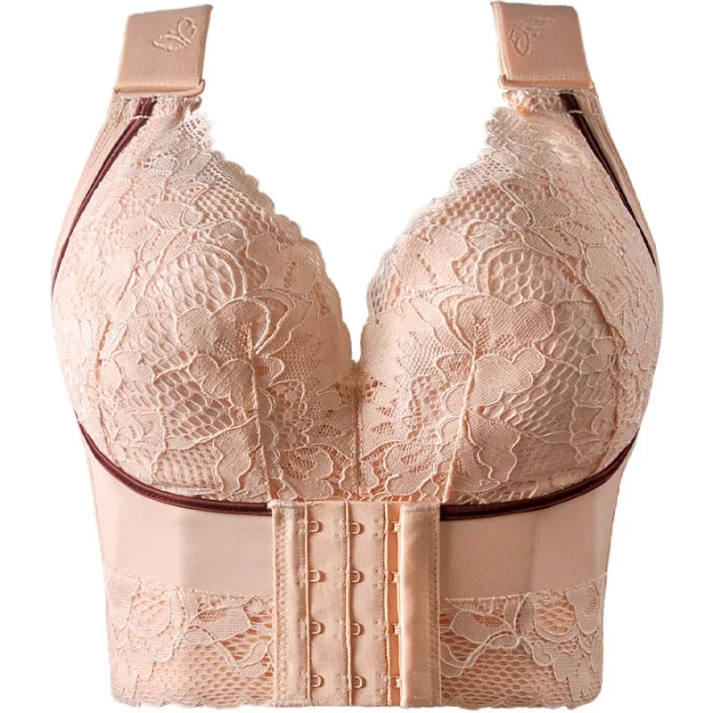 Plus Size Push Up Bra Wireless Front Closure - Seamless Comfort Bralette for Women, No Underwire Lift Support T-Shirt Bra