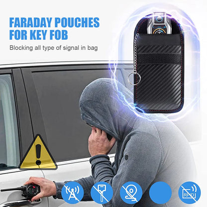 2-10PCS Faraday Bag Key Case Bag FOB Signal Blocker RFID Blocking Bag Double-Layer Shielding Key Credit Card Bags for Car Access