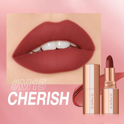 O.TWO.O Matte Lipstick Long Lasting Waterproof Lip Stick Smudge-free Classic Highly Pigmented Velvet Finish Lip Tint Makeup