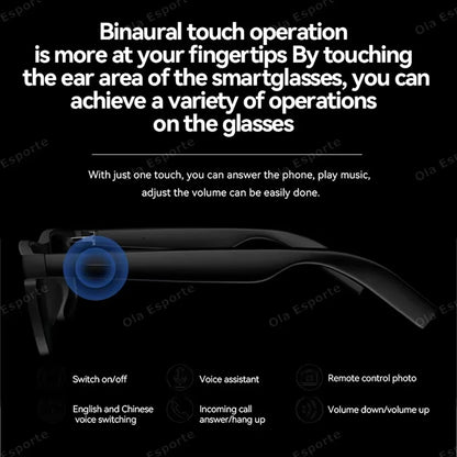 Lenovo 8K Camera AI Smart Glasses Touch Control Photo Recording Translator Voice Assistant Music Wireless Bluetooth Sunglasses
