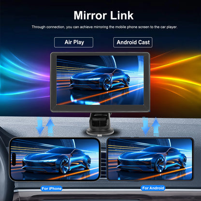 Podofo 7'' Screen Carplay MP5 Portable Smart Player Supports Android Auto With Apple Aiplay BT Music