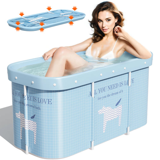 Portable Bath Adult Non-Inflatable Foldable Bathtub Standing Soaking Bath Tub For AdultsIdeal For Hot Bath