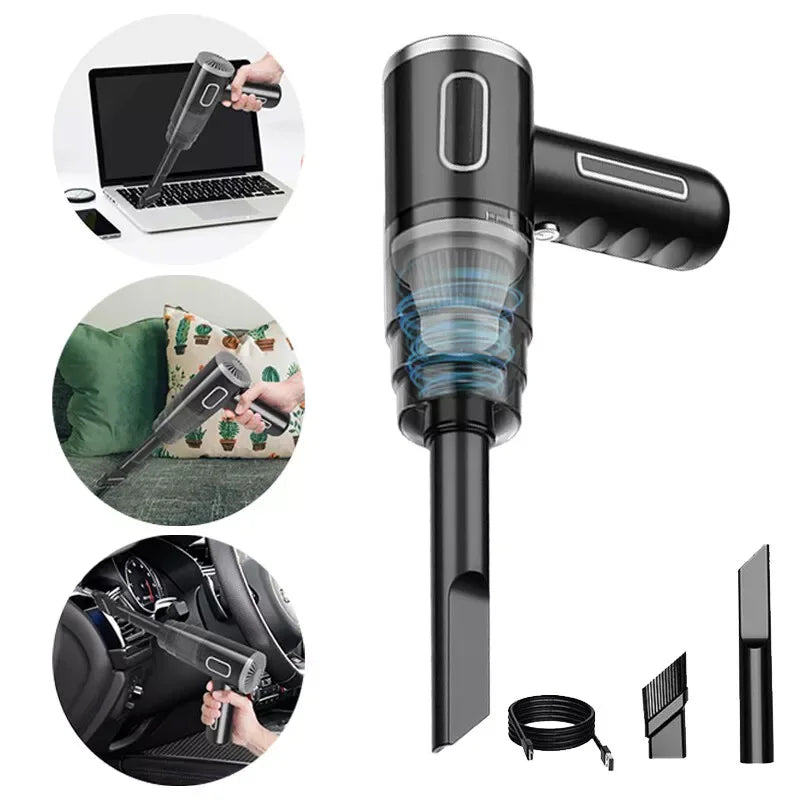 Wireless Vacuum Cleaner Car Handheld Vaccum Mini Power Suction USB Rechargeable