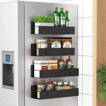 Magnetic Fridge Spice Rack-Hanging Storage Basket Space Saving Kitchen Organizer