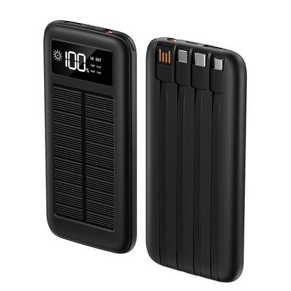 Xiaomi 200000mAh Solar Power Bank Large Capacity Mobile Power Fast Charging Battery with 4 Cables For iPhone Samsung Huawei