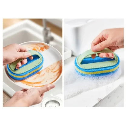 Kitchen Bathroom Toilet Cleaning Magic Sponge Glass Wall Cleaning Bath Brush Handle Sponge Ceramic Window Slot Clean Brush