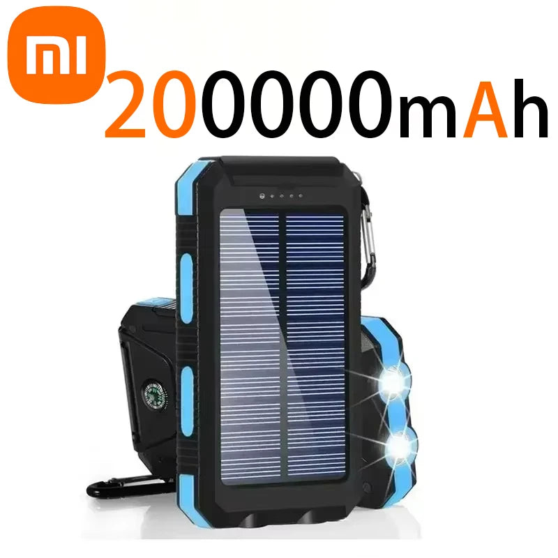 Xiaomi 200000mAh Power Bank Fast Charging Outdoor Large Capacity External Battery Solar PowerBank Flashlight For iPhone Samsung