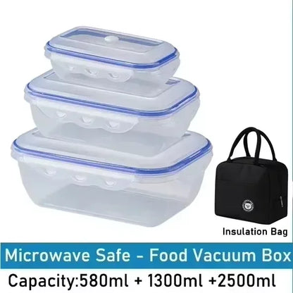 Vacuum Food Storage Box Transparent Storage Container Fridge Organizer Microwave Safe Fresh-Keeping Sealing Box Food Dispenser